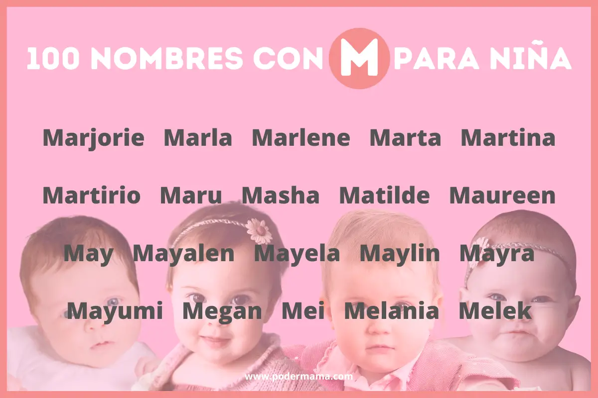 100 Nombres con M para niña origen y significado Poder Mamá