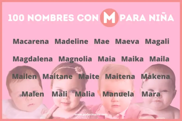 100 Nombres con M para niña origen y significado Poder Mamá