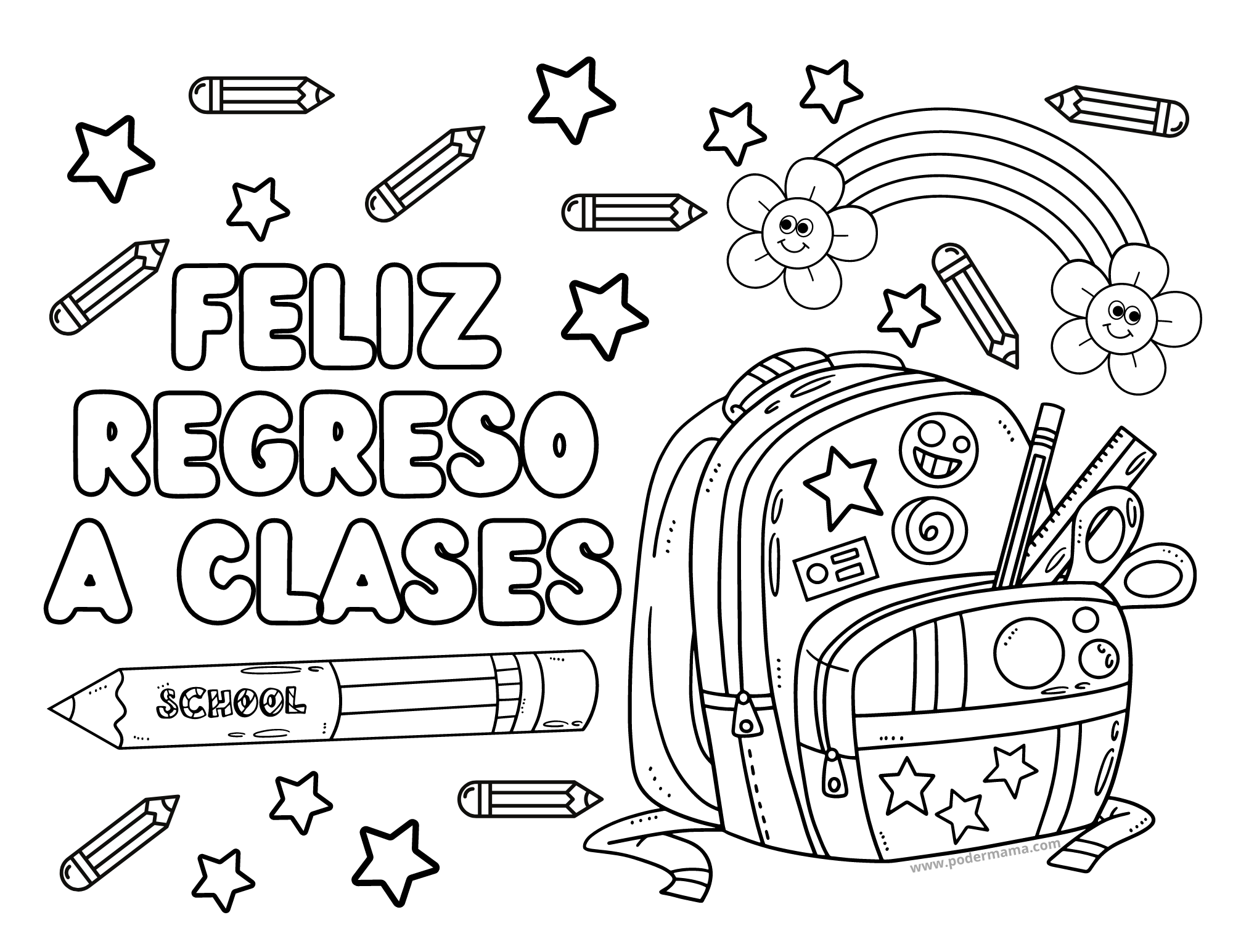 Dibujos Del Regreso A Clases Para Colorear Poder Mam