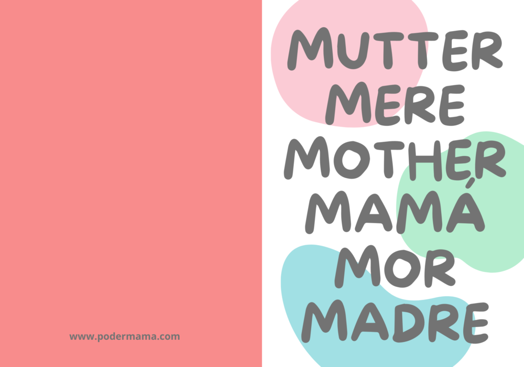 tarjeta para mamá en diferentes idiomas