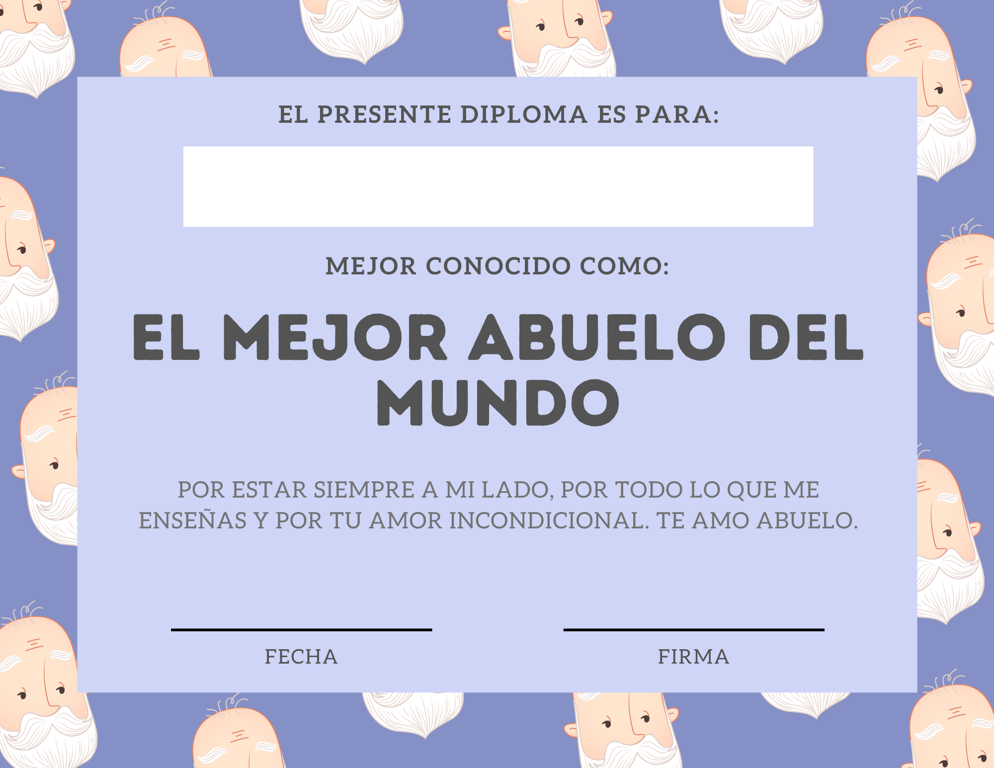 Diploma Al Mejor Abuelo Diplomas para el Día de los Abuelos. Imprimibles gratis. - Poder Mamá