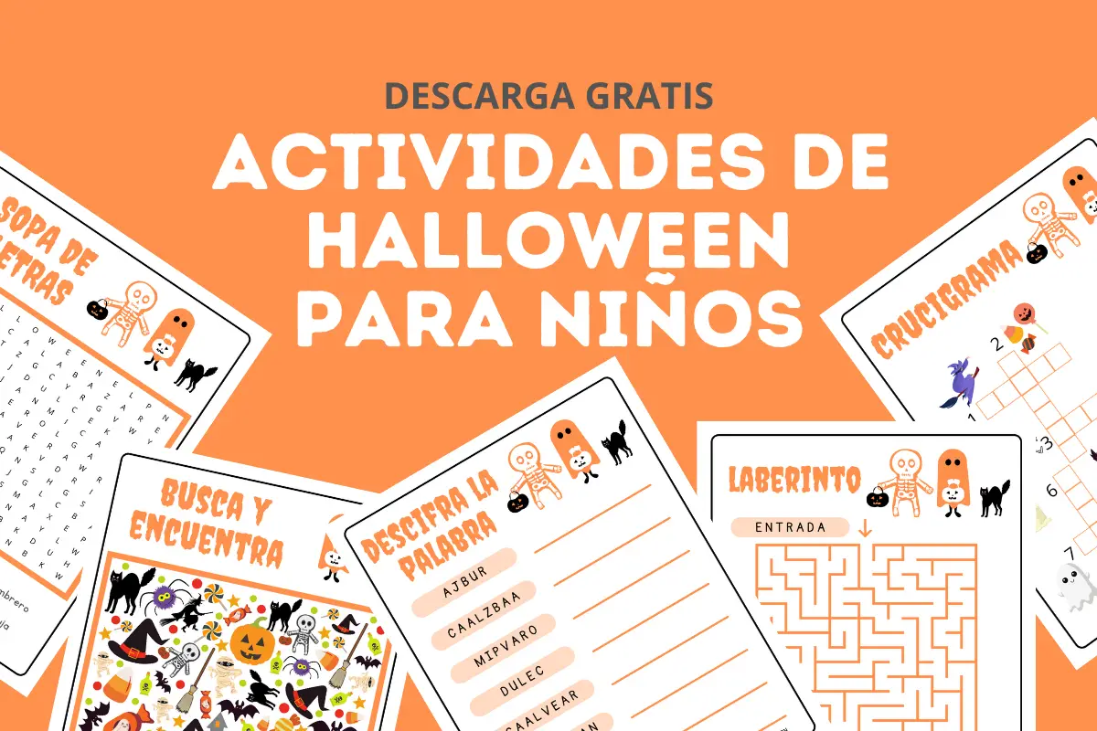 Actividades de Halloween para niños. Descarga gratis. Poder Mamá