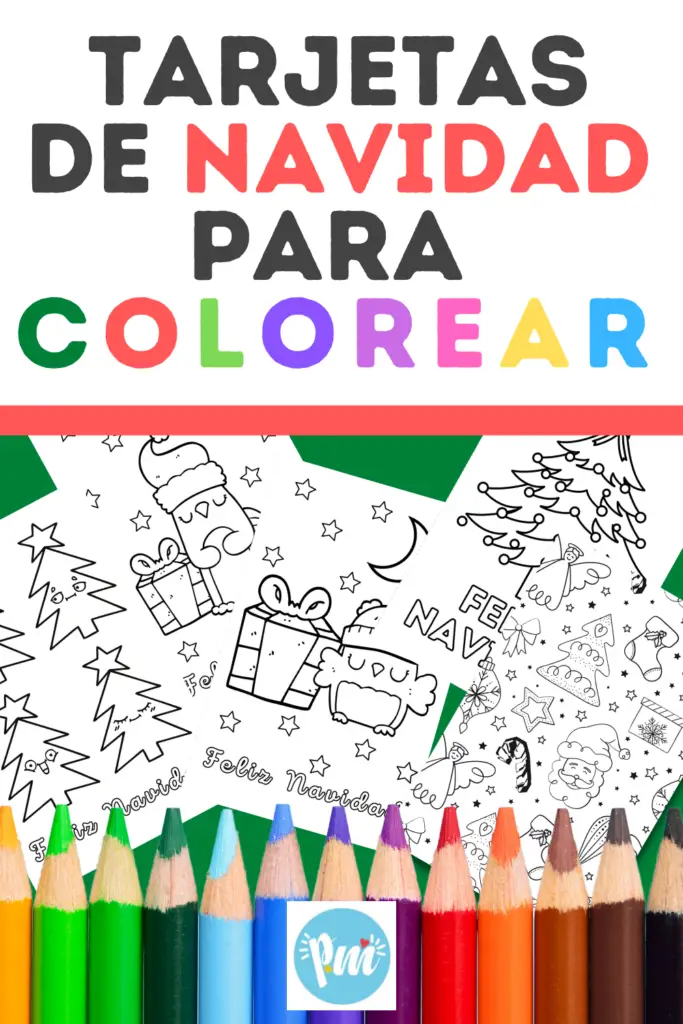 Tarjetas de Navidad para colorear