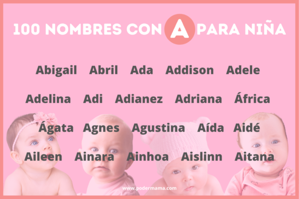 100 Nombres con A para niña, origen y significado. - Poder Mamá