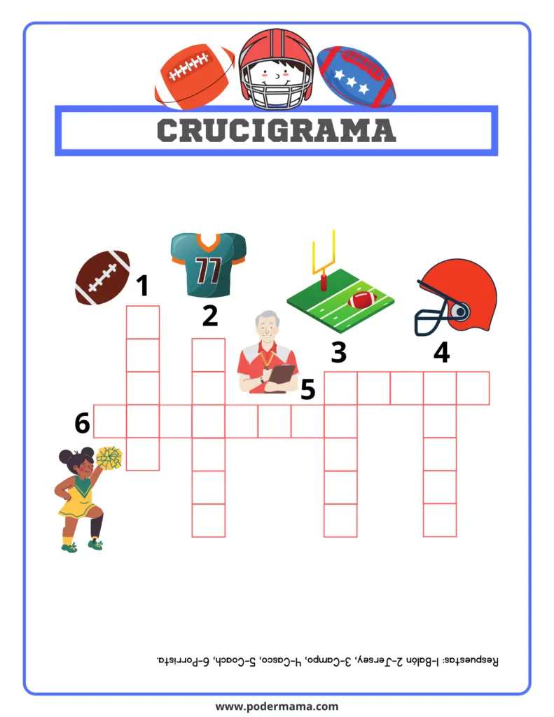 Crucigrama de Football Americano