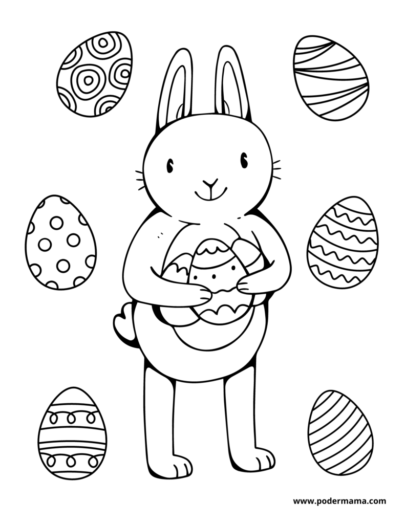 Dibujo de conejo de Pascua para colorear