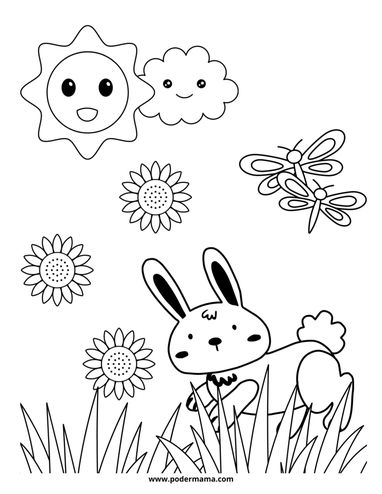  Dibujos de primavera para imprimir y colorear