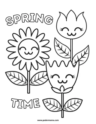  Dibujos de primavera para imprimir y colorear