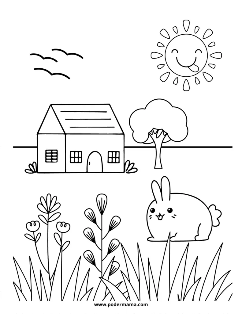 Dibujo de conejo de primavera