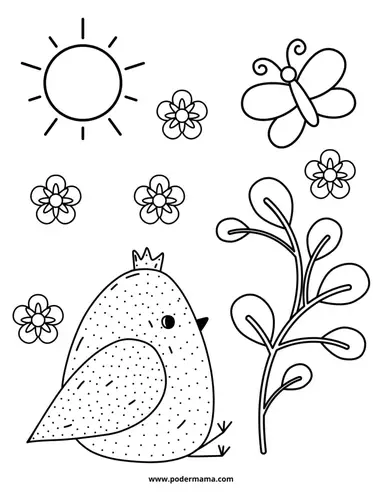 Dibujos de primavera para imprimir y colorear - Poder Mamá