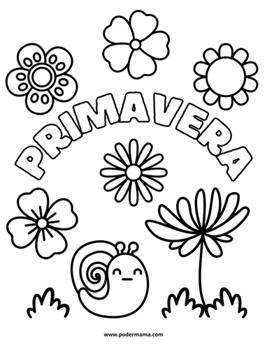 Dibujos de primavera para imprimir y colorear - Poder Mamá