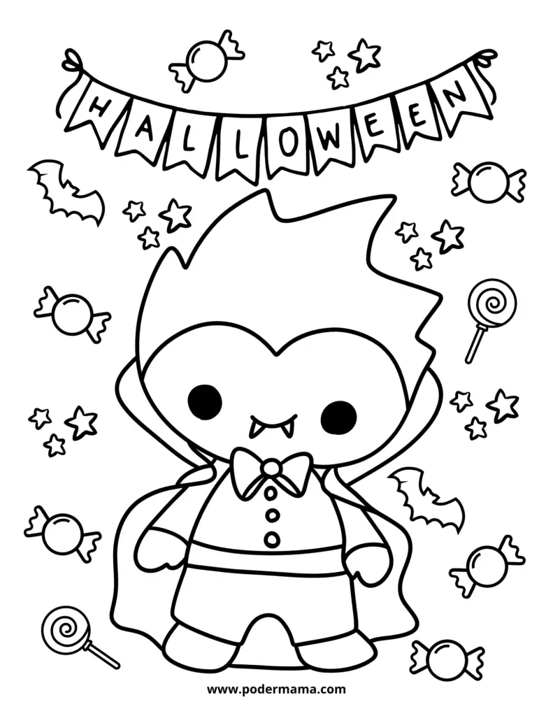 Dibujos de Halloween para niños para imprimir y colorear