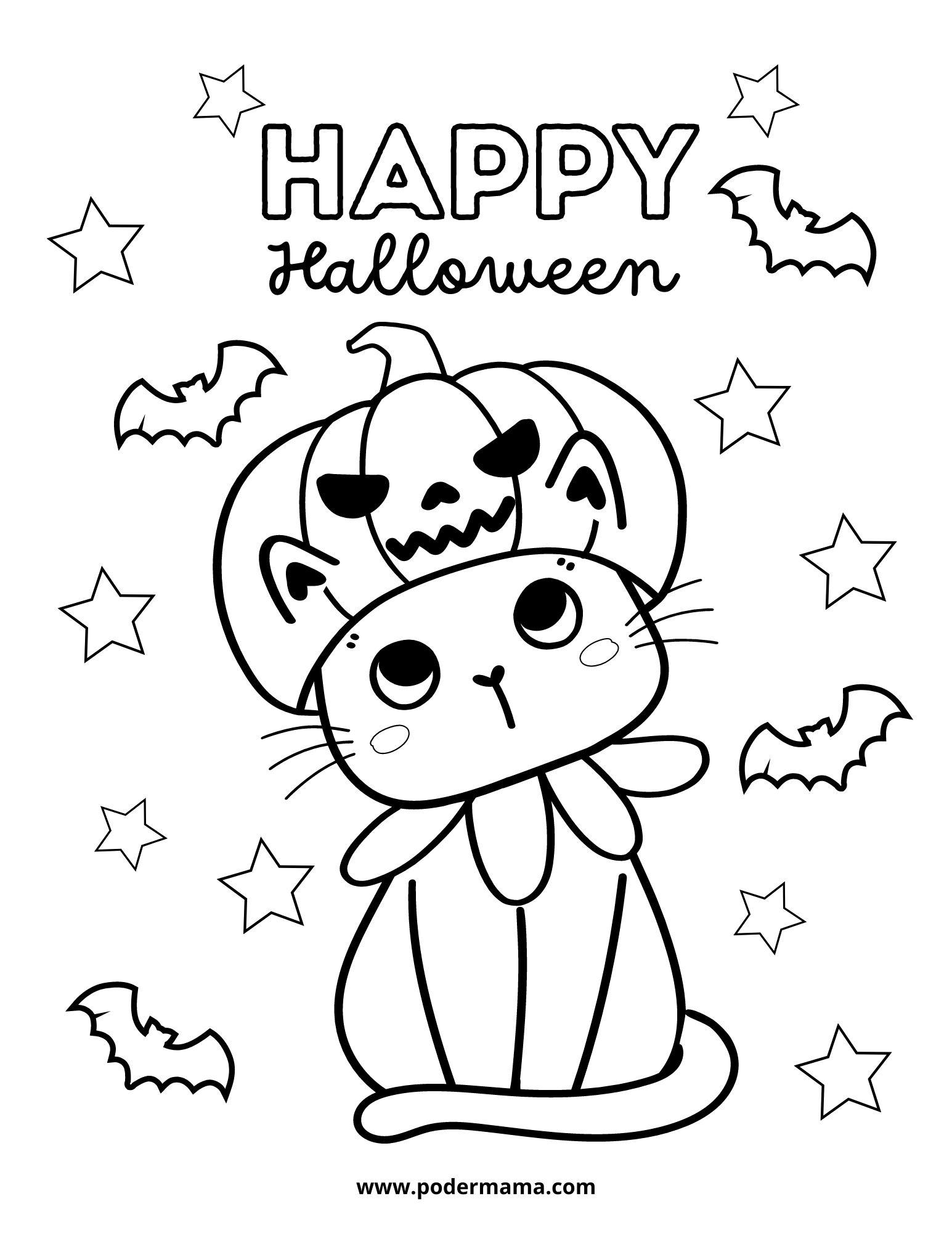 Dibujos De Halloween Para Colorear - Poder Mamá