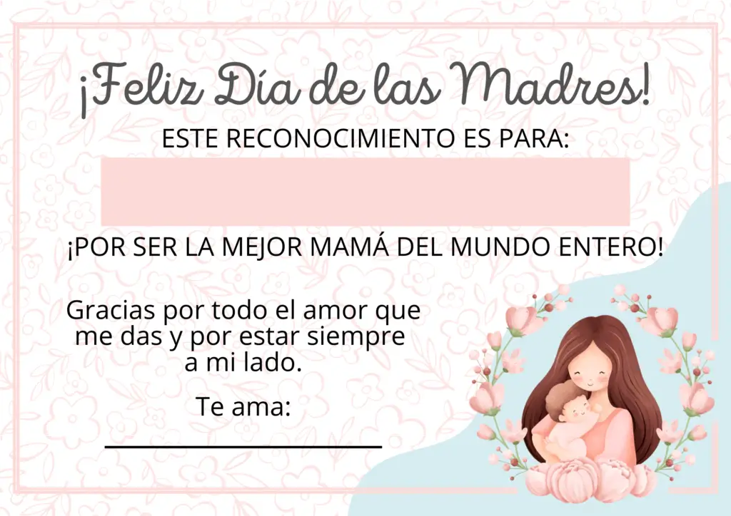 Diplomas para mamá del Día de las Madres.