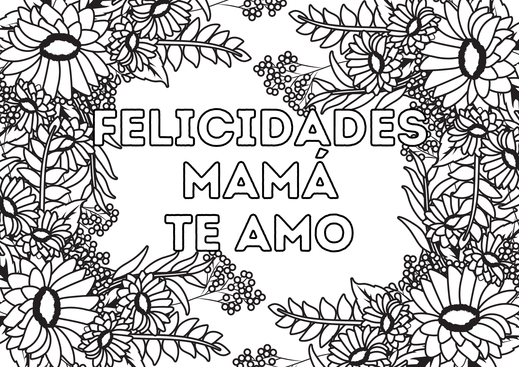 Dibujos del Día de las Madres para colorear. - Poder Mamá