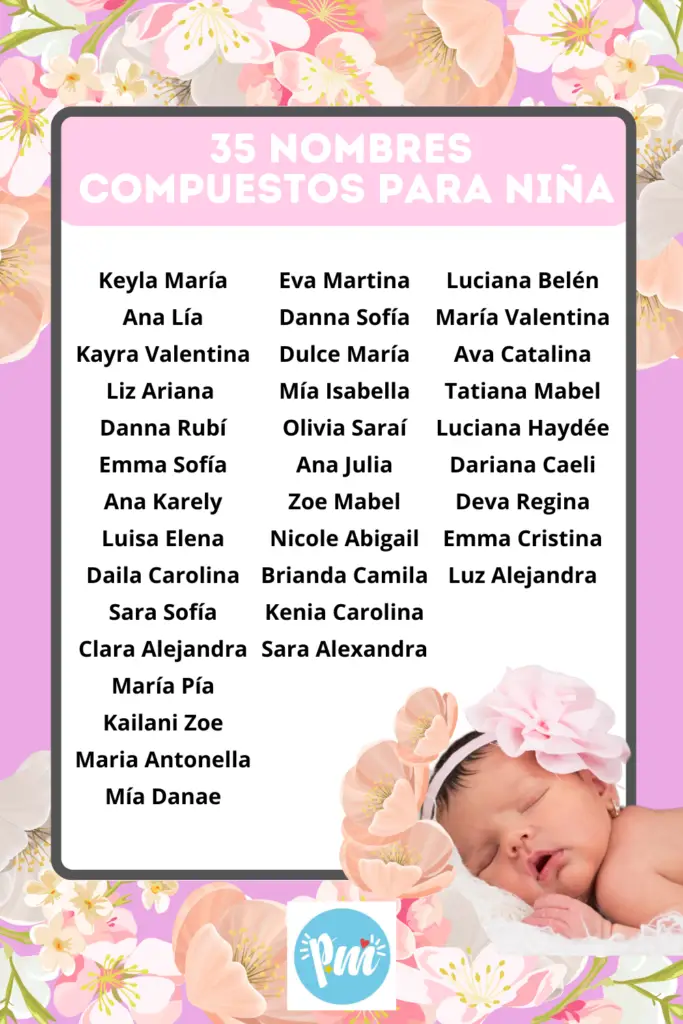 Lista de nombres compuestos para niña