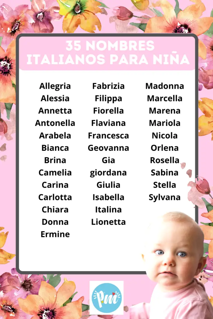 Lista de nombres italianos para niña