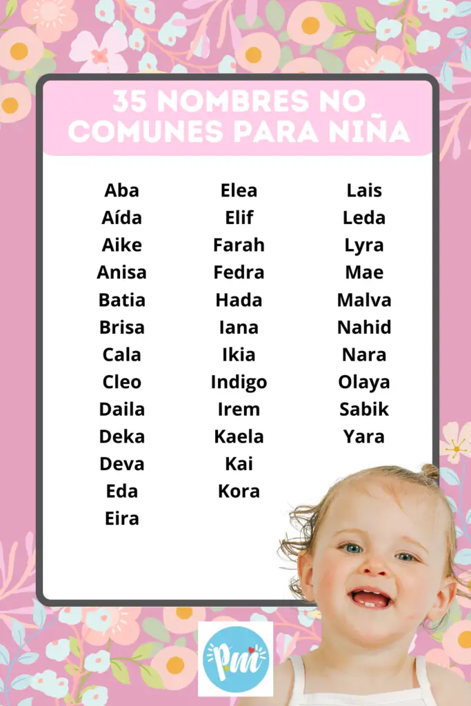 Lista de nombres no comunes para niña