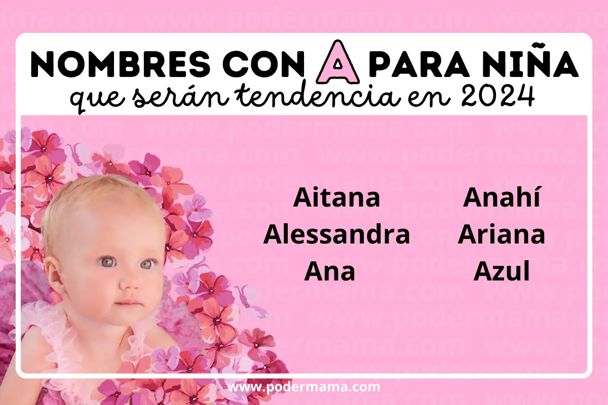 100 Nombres para niña 2024; bonitos y en tendencia. Poder Mamá