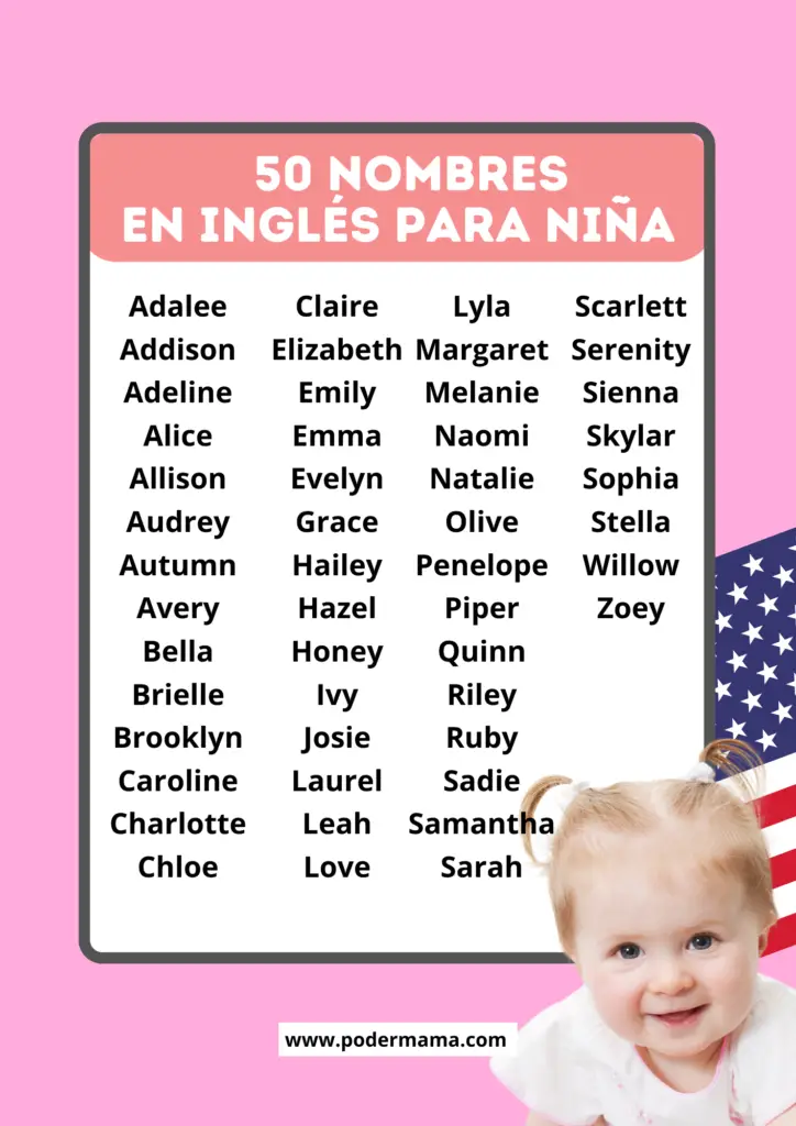 Lista de nombres en Inglés para niña