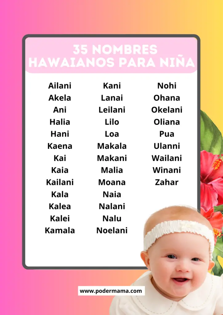 Lista de nombres Hawaianos para niña