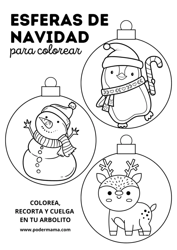 Esferas de Navidad para colorear y pintar