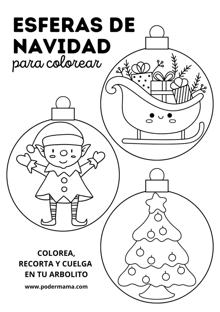 Esferas navideñas para colorear