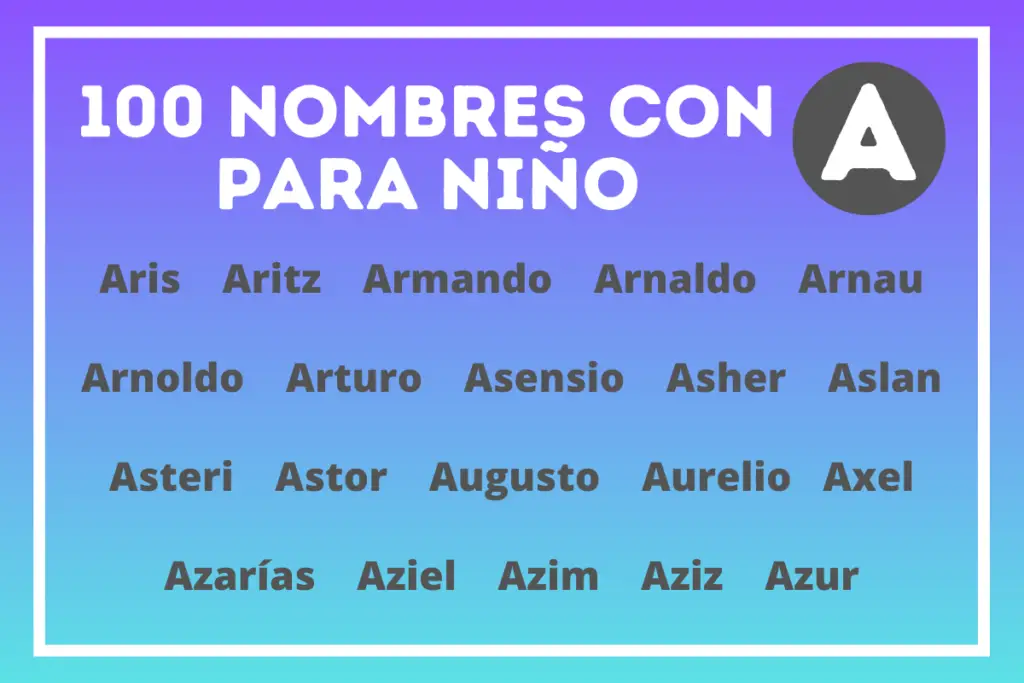 Nombres bonitos para niño con A.