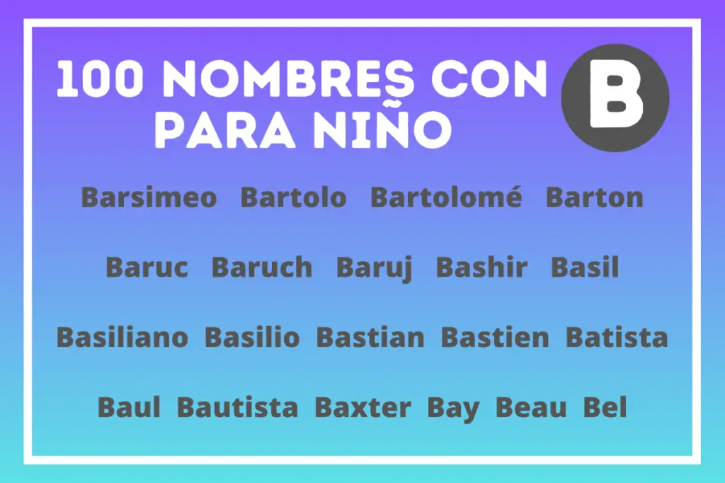 Nombres de varón con B