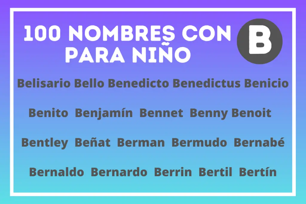 Bonitos nombres de hombre con B