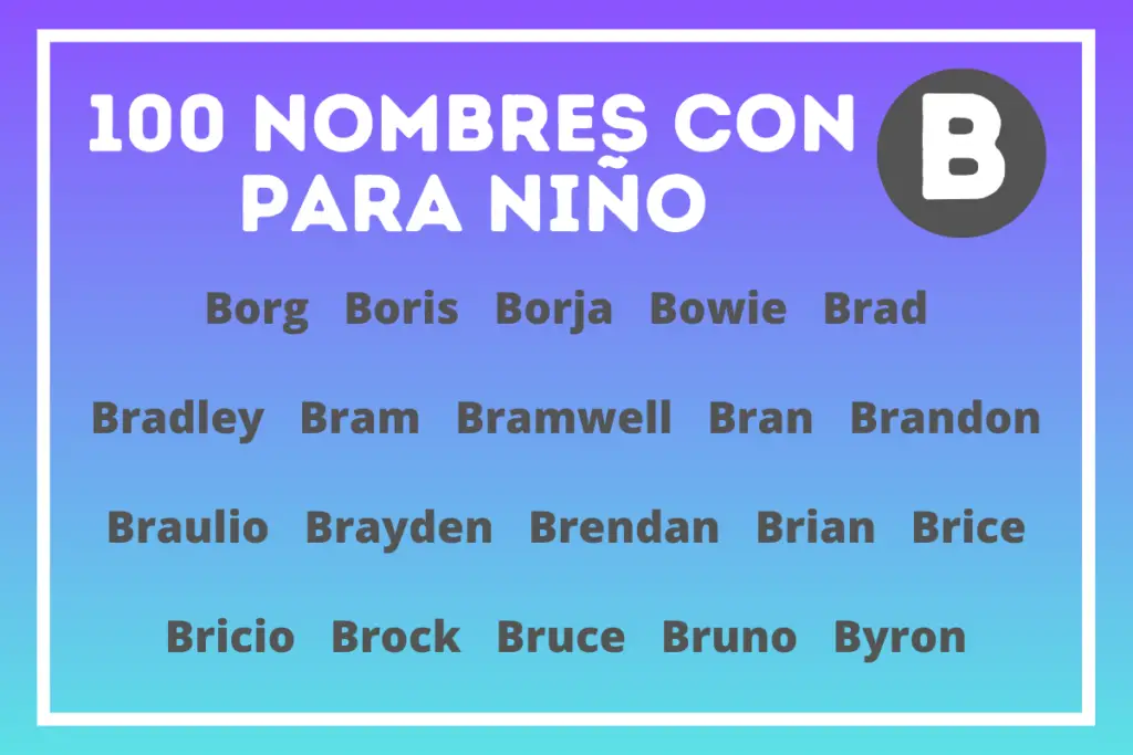 Nombres bonitos para niño con B.