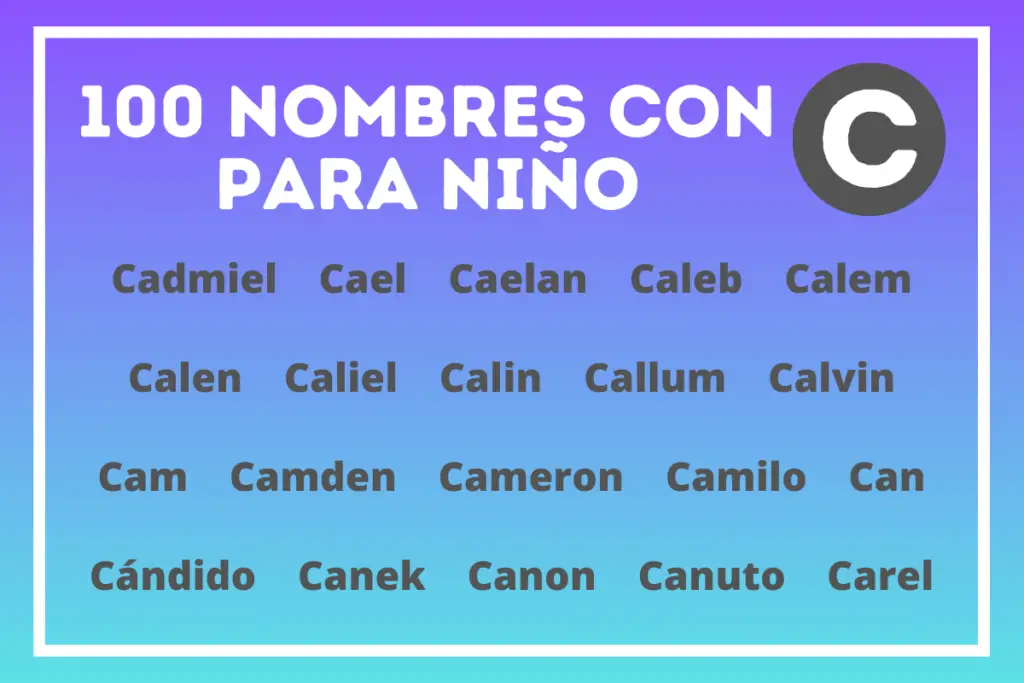 Nombres con C para niño