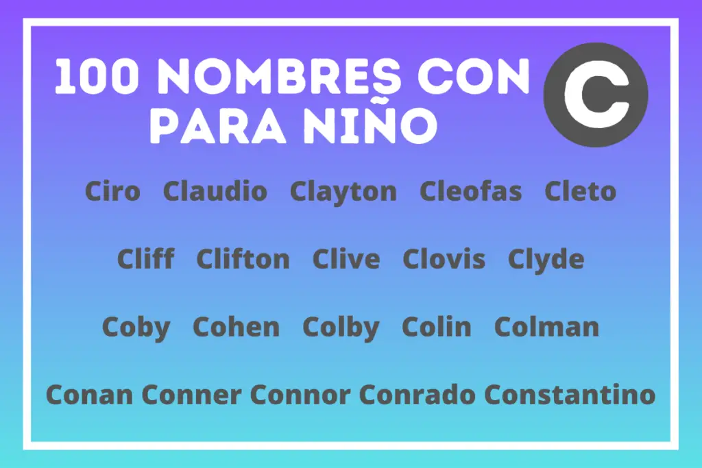 Nombres para niños que empiezan con C