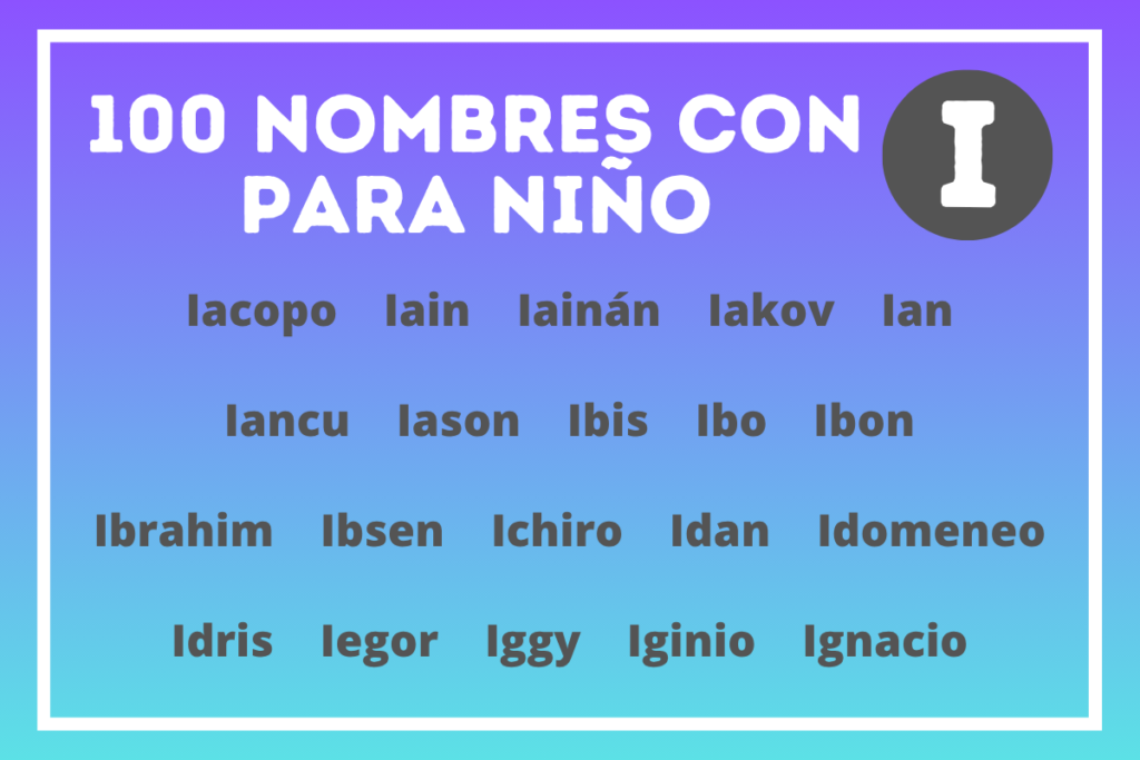 Nombres bonitos con I para niño