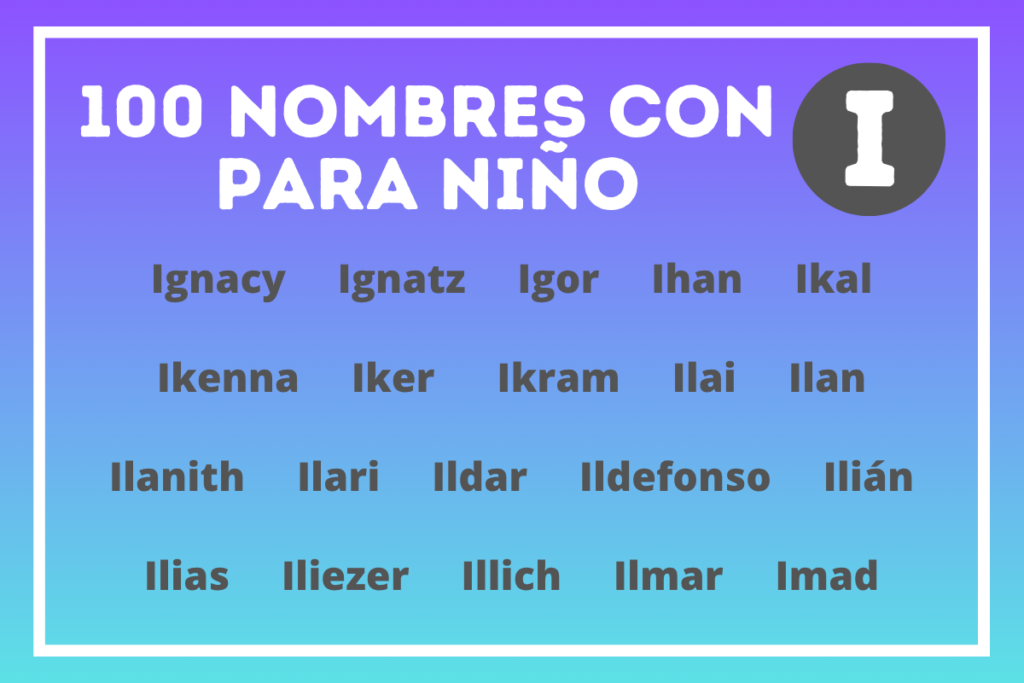 100 nombres para niño con I