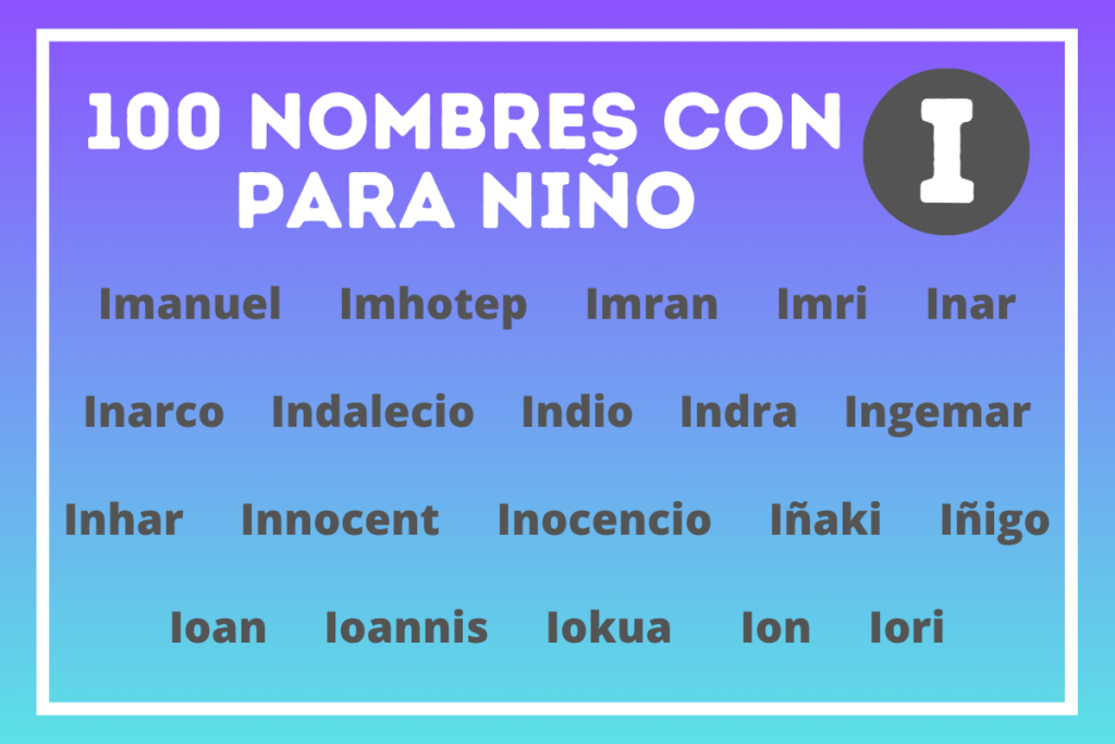 Nombres de niño que comienzan con I