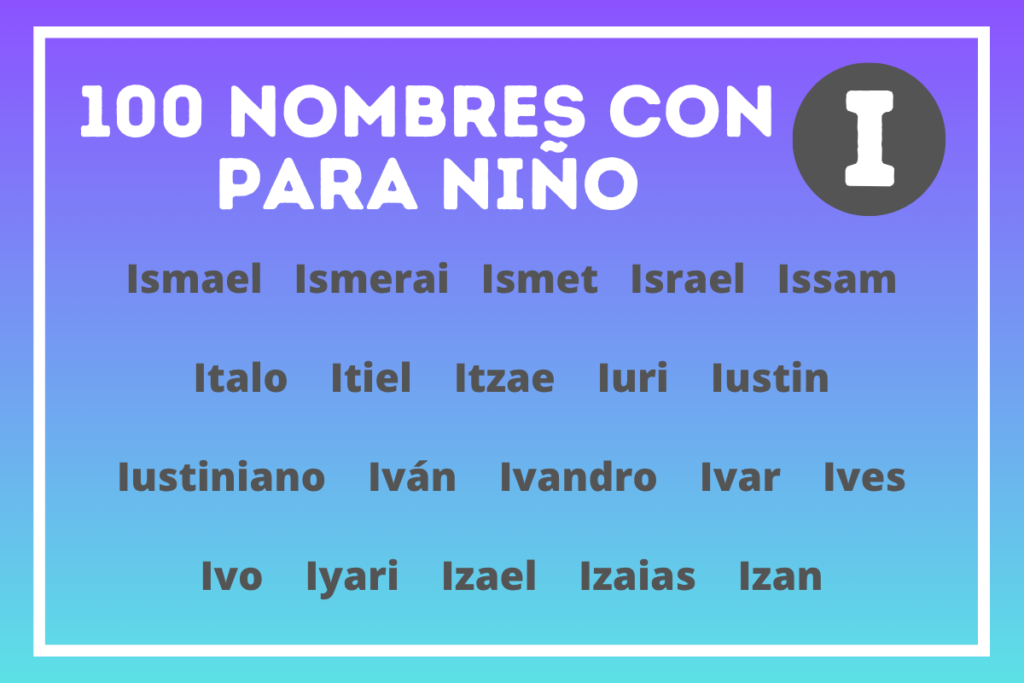 Nombres hermosos con I para niño