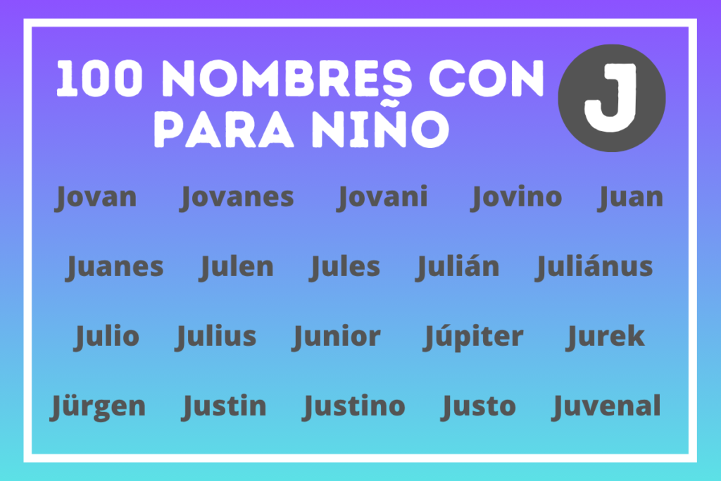 100 nombres para niño con J